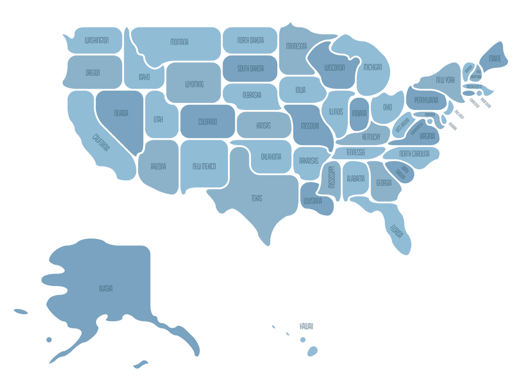 Amerika'da Eyaletler Haritası
