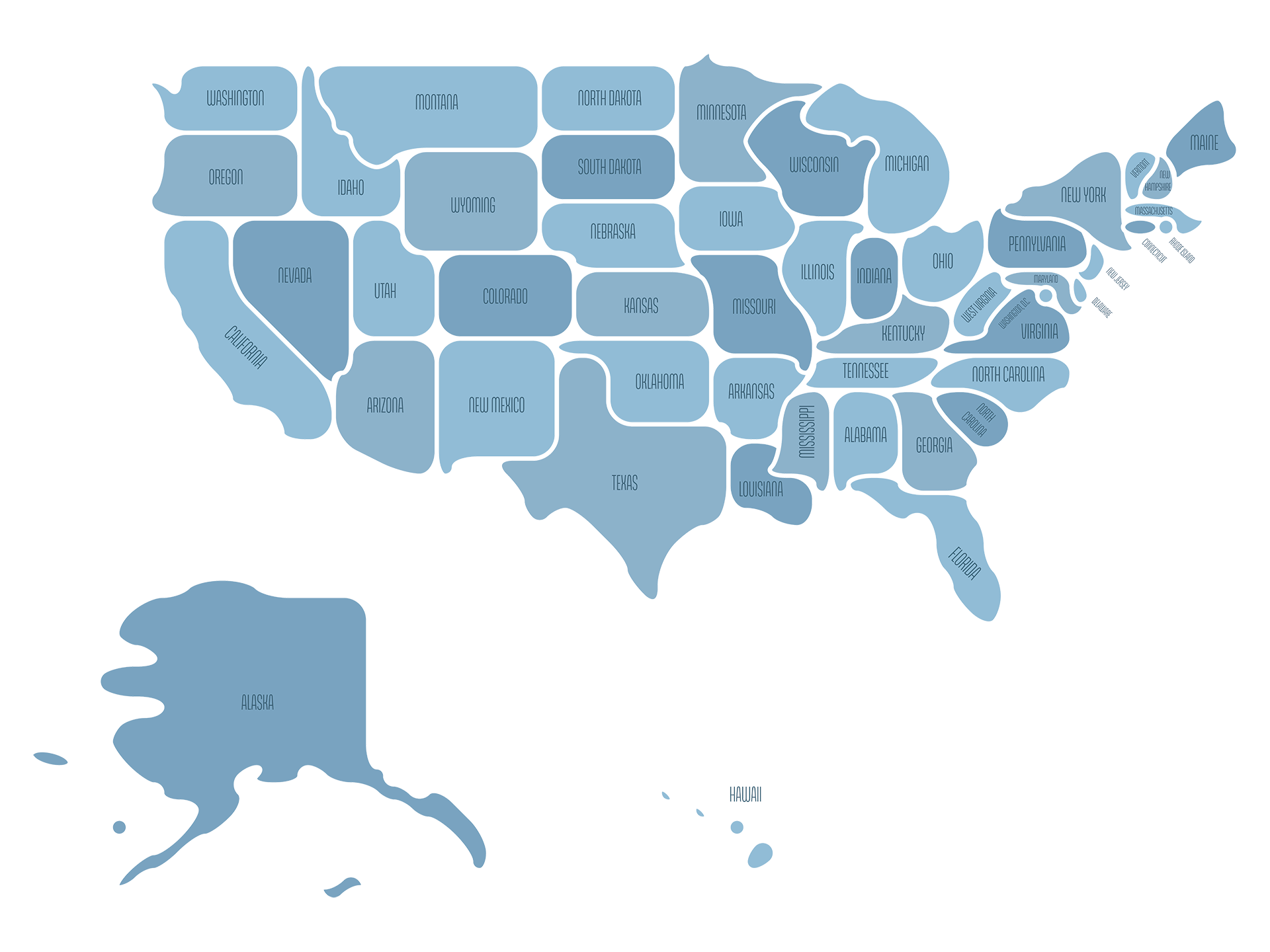 Amerika'da Eyaletler Haritası